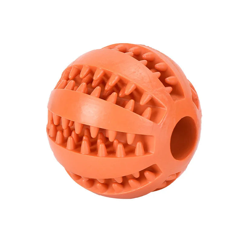 Interactive Dog Chew Ball - Tough Rubber & Tooth Cleaning