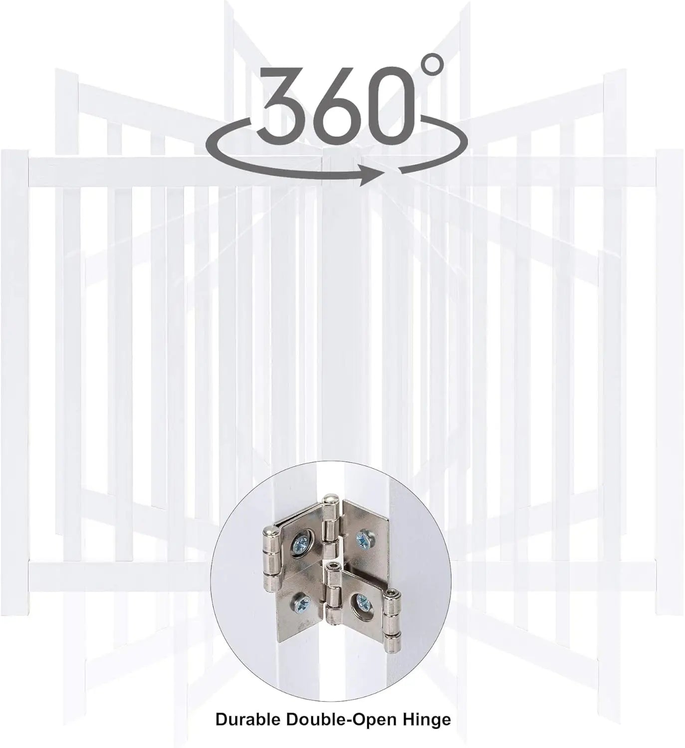Solid Hardwood Pet Gate - Freestanding Wooden Dog Barrier
