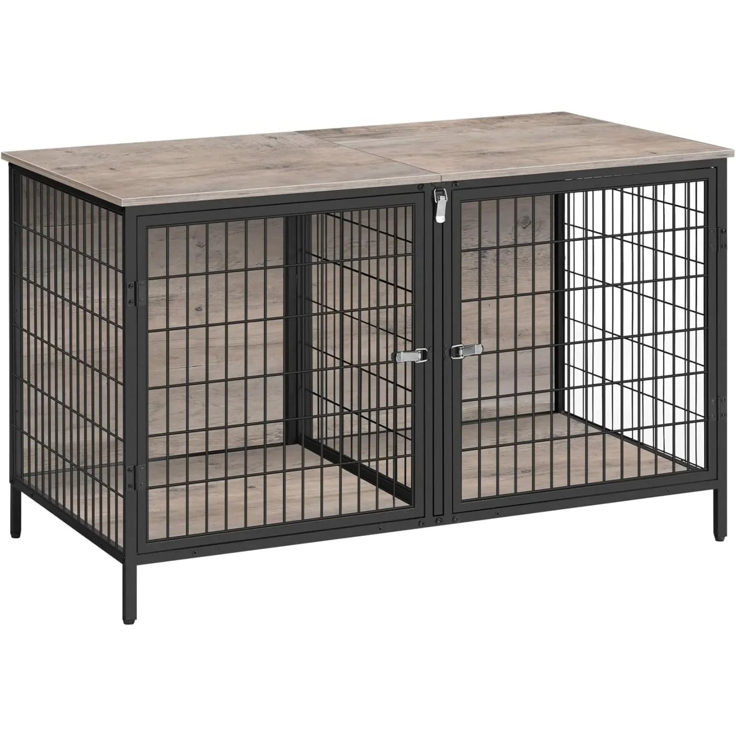 Dog Crate Furniture for 2 Dogs - 43.3" Wooden Kennel