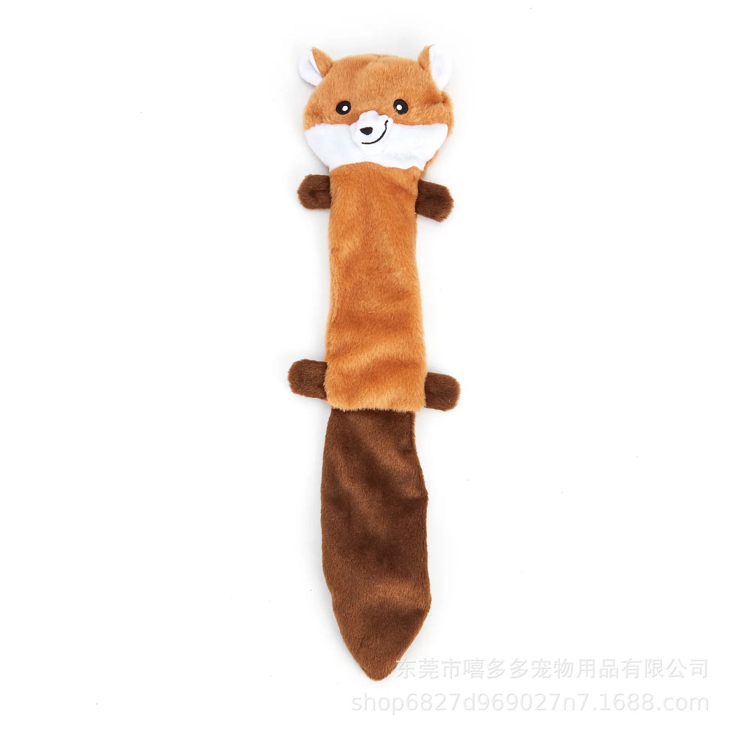 Squirrel Dog Plush Chew Toy - Indestructible & Squeaky Fun